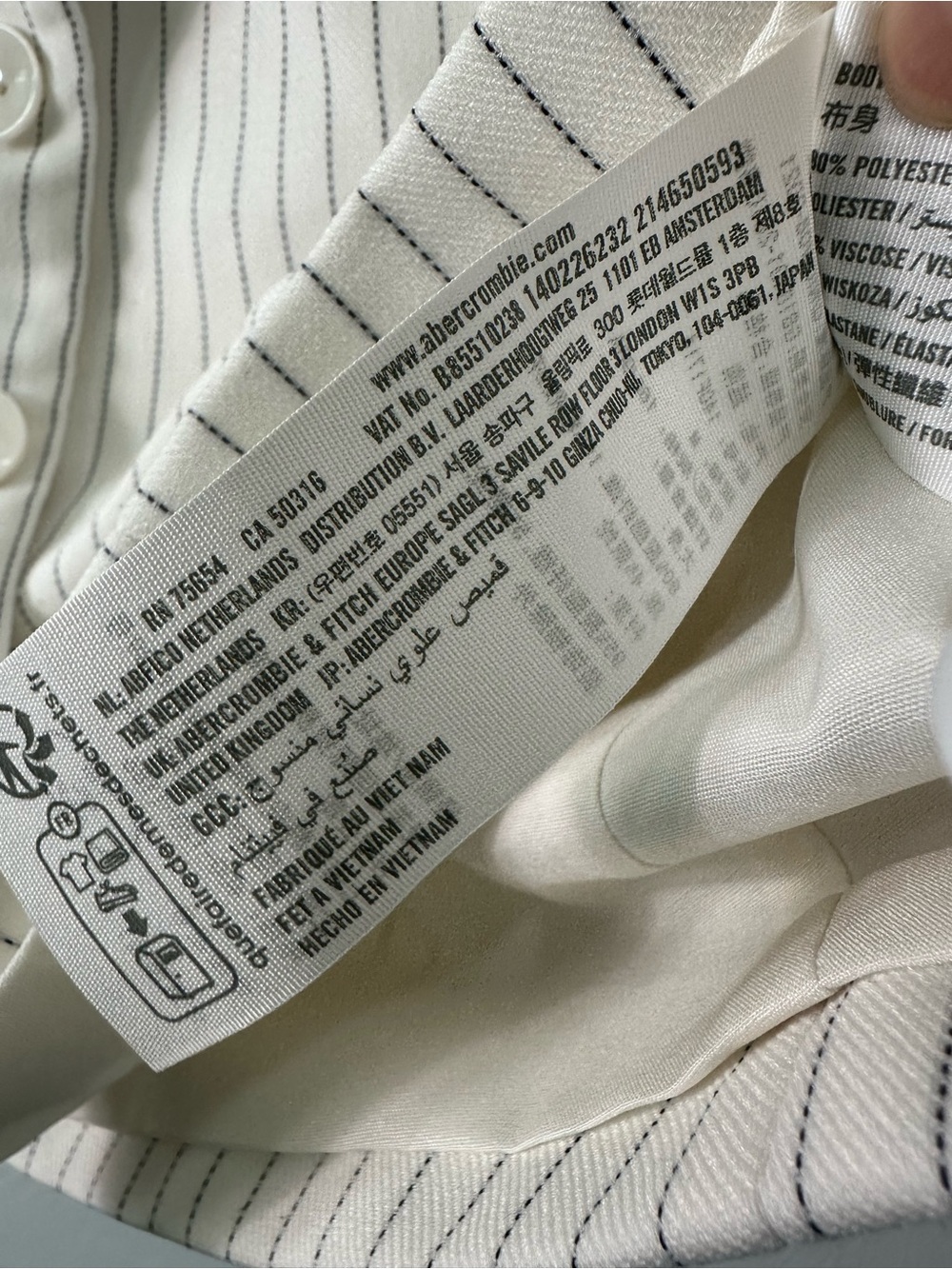 Abercrombie & Fitch White Pinstripe Button-Front Camisole - Picture 4 of 15